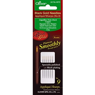 Afbeelding van Clover Zwart gouden naalden: Applique/Sharps nr. 9, 9
