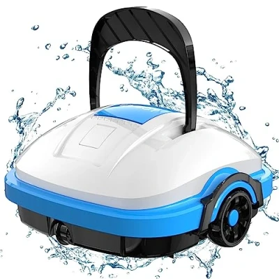 Afbeelding van WYBOT Zwembadrobot, zwembadstofzuiger met accu dubbele aandrijfmotoren, automatisch parkeren, automatische zwembadreiniger voor zwembaden tot 50 m² grondoppervlak