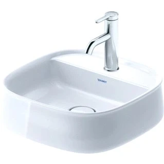 Afbeelding van Duravit zencha opzetwastafel 420 mm wit hoogglans kraanvlak met 1 kraangat geslepen 2374420071