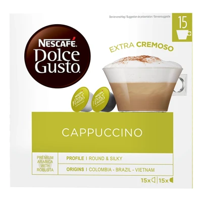 Afbeelding van 20% korting met code 3 stuks Dolce Gusto Cappuccino XL 30 DG cups 1.05 kg