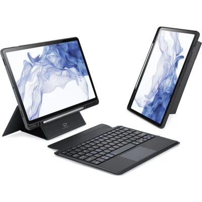 Afbeelding van Dux Ducis Samsung Galaxy Tab S8 / S7 Hoes Bluetooth Toetsenbord Zwart