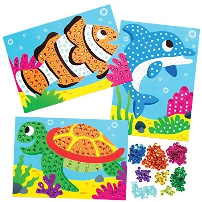 Afbeelding van Baker Ross Zeedieren met Pailletten (4 stuks) Knutselspullen en Knutselsets voor Kinderen
