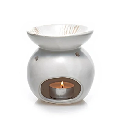 Afbeelding van pajoma Geurlamp reliëf wit, hoogte 11,5 cm