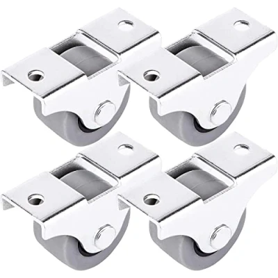 Afbeelding van SKIR&#039;CO (Pack van 4 stuks) Kleine 25 mm meubelwielen, rubberen wielen, niet draaibare, vaste eenrichtingsrichting (4)