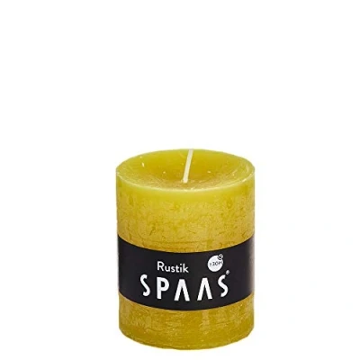 Afbeelding van Spaas Rustieke cilinderkaars 70/80 mm herfst geel 8ST