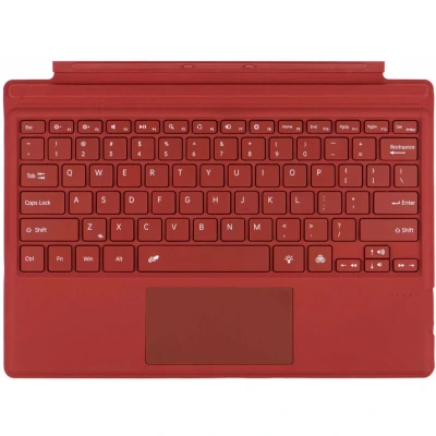 Afbeelding van Bluetooth toetsenbord geschikt voor Microsoft Surface Pro 3/4/5/6/7 QWERTY Keyboard Cover Met touchpad en verlichting Rood