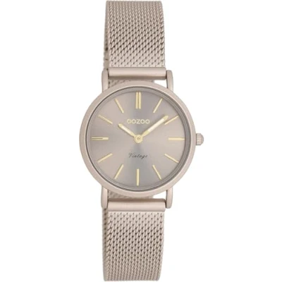 Afbeelding van OOZOO Vintage series taupe horloge met metalen mesh armband C20339