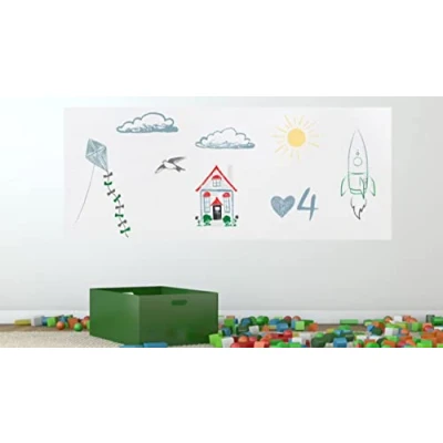 Afbeelding van Magneetfolie, hechtbasis voor magneten, magneetbord, ferrofolie, zelfklevend, beschrijfbaar, afwasbaar, magnetisch, (DIN A4 (21 x 29,7 cm), wit)