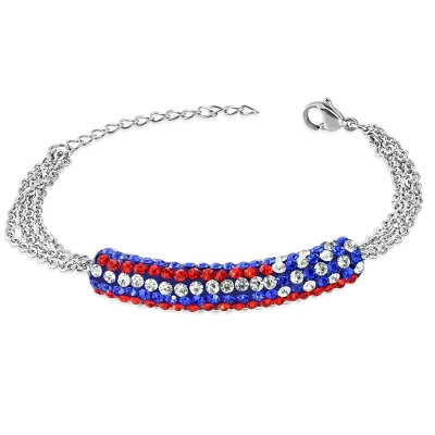 Afbeelding van Montebello Armband Aina Blue Dames 316L Staal Shamballa 17+4cm