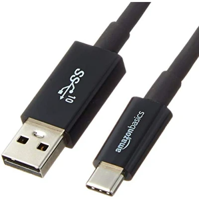 Afbeelding van Amazon Basics USB C naar A 3.1Gen 2 adapter oplaadkabel, snelle oplader,10Gbps hoge snelheid, IF gecertificeerd, compatibel met iPhone 15, iPad, tablets,laptops, 0,9 meter,zwart