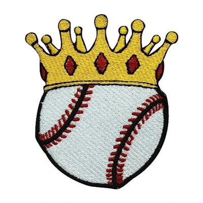 Afbeelding van honkbal kroon patch, geborduurd opstrijkbare patch badge voor kleding etc. 8 x 6,5 cm