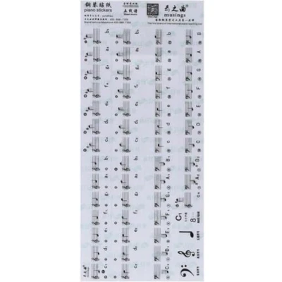 Afbeelding van Finnacle Verbeterde Pianostickers: Piano Stickers voor Keyboard Leer Noten Lezen &amp; Spelen Verwijderbaar Transparant 49, 61 of 88 Toetsen