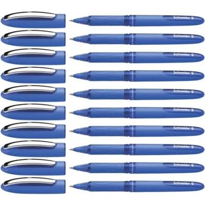 Afbeelding van Schneider One Hybrid C Rollerball met vloeibare inkt, niet intrekbaar, lijndikte 3 mm, blauw, 10 stuks