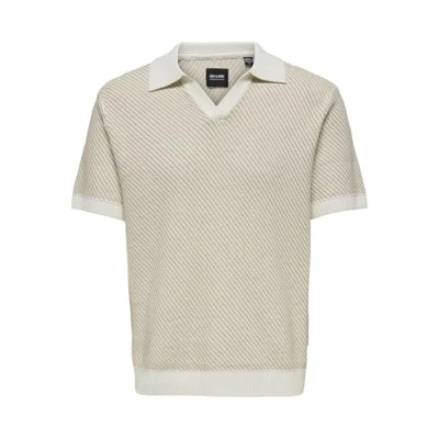 Afbeelding van Only &amp; Sons Onsadrian LIFE Resort Poloshirt, Heren, Maat: Large, Silver lining