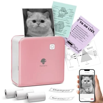 Afbeelding van Phomemo M02Pro 300dpi Miniprinter voor smartphone, draagbare thermische printer, bluetooth labelprinter, zakprinter met 3 papierrollen, geschikt cadeau, foto&#039;s, studienotities, etiketten,