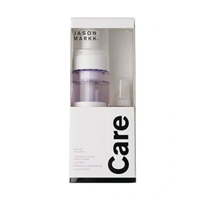 Afbeelding van Jason Markk Care Kit, 207 ml gebruiksklare schuimreiniger, 59 Repel Spray, premium reinigingsborstel, 3 Quick Wipes vochtige reinigingsdoeken, voor leer, suède, nubuck, katoen