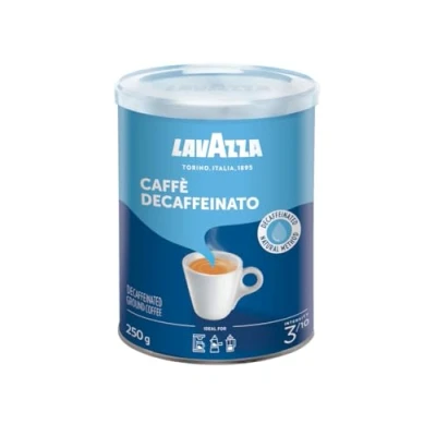 Afbeelding van Lavazza, Caffè Decaffeinato, gemalen koffie, voor mokkakakannen, cafeïnevrije espresso, met aromatische noten van gedroogd fruit, Arabica &amp; Robusta, intensiteit 3/10, gemiddelde roostering, 250 g