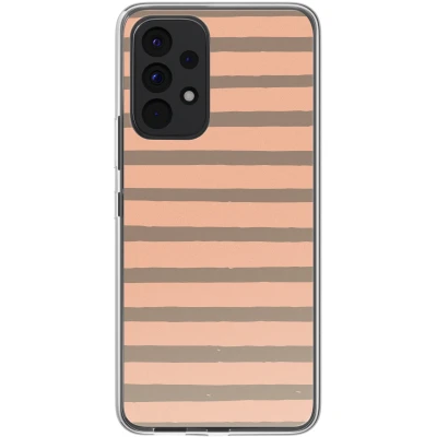 Afbeelding van Samsung Galaxy A53 Hoesje Siliconen en TPU (zacht) imoshion Softcase/Backcover Striped peach reverse Telefoonhoesje