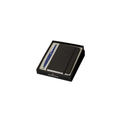 Afbeelding van Sheaffer balpen giftset VFM/G9401 neon blue nickel plated met A6 notebook SF G2940151 4