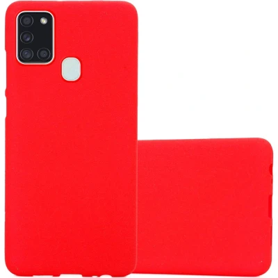 Afbeelding van Cadorabo Hoesje geschikt voor Samsung Galaxy A21s in FROST ROOD Beschermhoes gemaakt van flexibel TPU silicone Case Cover