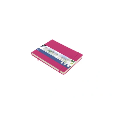 Afbeelding van Schetsboek Kangaro A5 landscape hot pink PU HC 80 vel 140gr roomwit me