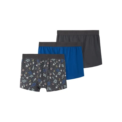 Afbeelding van NAME IT KIDS boxershort Iron Space set van 3 donkergrijs/blauw