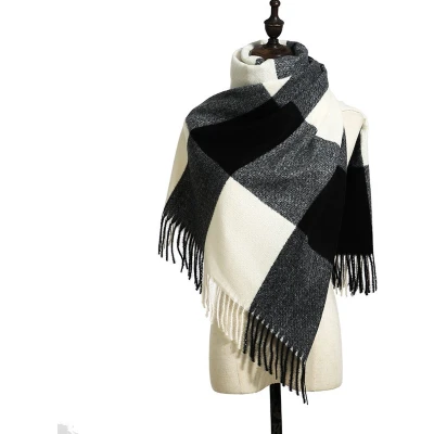 Afbeelding van Sjaal Lattice Weave Zwart + Wit