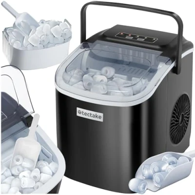 Afbeelding van tectake Ijsblokjesmachine Arctic 1,2L 2 ijsblokjesformaten Ice cube maker IJsblokjesmaker IJsschep zwart
