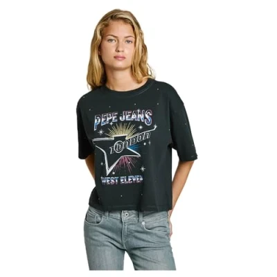 Afbeelding van Pepe Jeans Louise Tshirt print, Dames, Maat: Small, Black