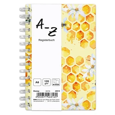 Afbeelding van RNK Verlag 46816 Notitieboekje met index A Z Honing DIN A6 48 bladen 120 g/m², 1 st.