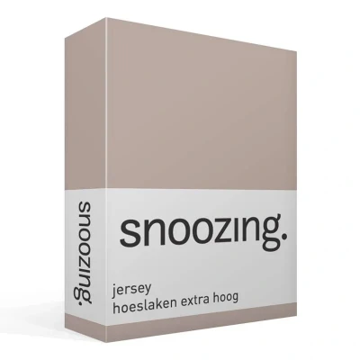 Afbeelding van Snoozing Jersey Hoeslaken Extra Hoog 100% gebreide katoen 160x210/220 cm Taupe