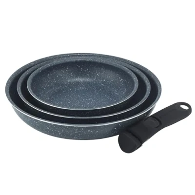 Afbeelding van Russell Hobbs Nightfall Stenen koekenpanset Smart Clip antiaanbakpannen, 20 cm, 24 28 blijf koel afneembaar handvat, oven tot kookplaat tafel koken, ruimtebesparend stapelbaar kookgerei,