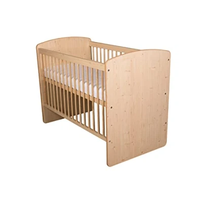 Afbeelding van KMbaby babybed K2 naturel hout 120 x 60 cm met lattenbodem ledikant 3 niveaus in hoogte verstelbaar naturelDennenhout &amp; MDF