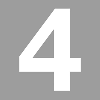 Afbeelding van kfz_674_4 Nummersticker nr. 4 in wit, hoogte 10 cm, zelfklevend huisnummer, cijfer om op te plakken, voor buiten, brievenbus, deur, weerbestendig