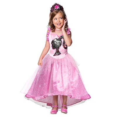 Afbeelding van Rubies Barbie Kostuum Kinder Princess Meisje Roze, Zwart Maat 116 Carnavalskleding Verkleedkleding