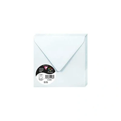 Afbeelding van Clairefontaine 5498C verpakking met 20 enveloppen, rubber, vierkant formaat, 14 x cm, 120 g/m², kleur: blauw, uitnodigingen voor evenementen en matching, serie pollen, premium papier, glad
