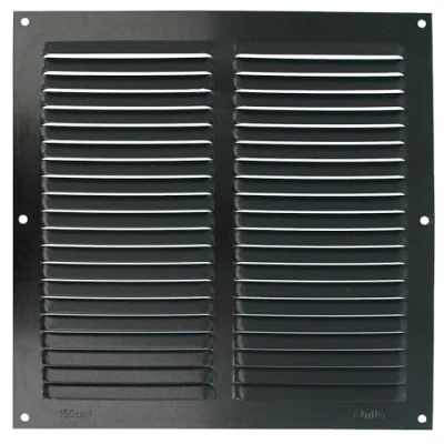 Afbeelding van Amig Vierkant aluminium rooster, ventilatierooster voor de luchtuitlaat, ideaal plafonds in keuken en badkamer, afmetingen 250 x mm, kleur zwart