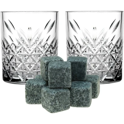 Afbeelding van Pasabache whiskyglazen set 4x stuks 320 ml 9x whisky stenen Whiskeyglazen