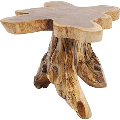 Afbeelding van Kare Design Bijzettafel, boom, groot, natuur, bruin, teak, massief hout, woonkamertafel, salontafel, 40 x 50 cm (H B D)