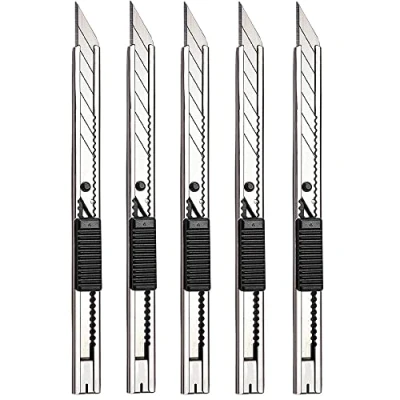 Afbeelding van Gebildet 5pcs Professioneel Snijmes/9mm Afbreekmessen/30 Graden Foliemes/Tapijtmes/Grafisch Mes/Ideaal voor Folies,Behang,Handwerk,Dozen