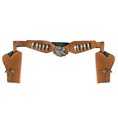 Afbeelding van Verkleed cowboy holster voor 2x revolvers/pistolen volwassenen Verkleedattributen