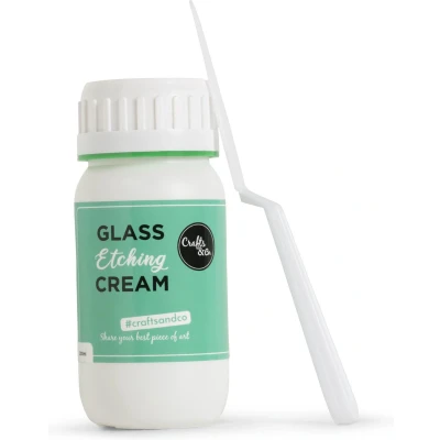Afbeelding van Crafts&amp;Co Etspasta voor op Glas Etsen Glasetspasta Etching Cream Graveerset Graveerpen