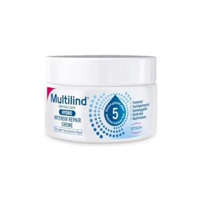 Afbeelding van Multilind® derma:care HYDRO Intensiv Repair Creme, opbouwende en langdurige intensieve verzorging bij zeer droge huid. Met Ceramide NP, Panthenol, Glycerine, ricinusolie, Bessenwas, 150 ml