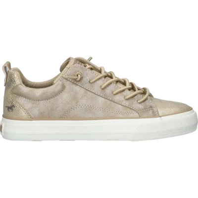 Afbeelding van Mustang Sneakers laag champagner, Dames, Maat: 42, Champagner Imitatieleer/ textiel