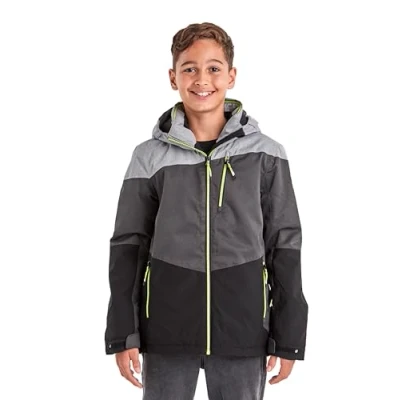 Afbeelding van killtec jongens SKI jas/functionele jas met capuchon en sneeuwvanger KSW 161 BYS JCKT, grey melange, 128, 38494 000