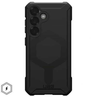 Afbeelding van Samsung Galaxy S25 MagSafe Hoesje Siliconen en TPU (zacht) UAG Softcase/Backcover Zwart Telefoonhoesje Shockproof/Valbescherming
