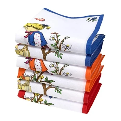 Afbeelding van Merrysquare Zakdoeken voor kinderen van 100% katoen 6 stuks Klein formaat 27 cm x Model Girly