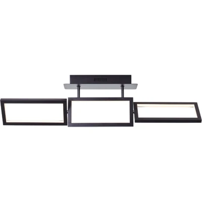 Afbeelding van Brilliant Leuchten Led plafondlamp Ranut 81 cm breedte, dimbaar, 3200 lm, warmwit, draaibaar, zwart (1 stuk)