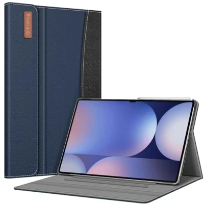 Afbeelding van FINTIE Hoesje voor Samsung Galaxy Tab S8 Ultra 14,6 inch 2022 (Model SM X900 / X906), Portfoliostandaard met meerdere hoeken en zak, automatisch slapen/waken, marineblauw