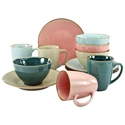 Afbeelding van CreaTable Ontbijtserviesset Cosy Morning (set, 12 delig)